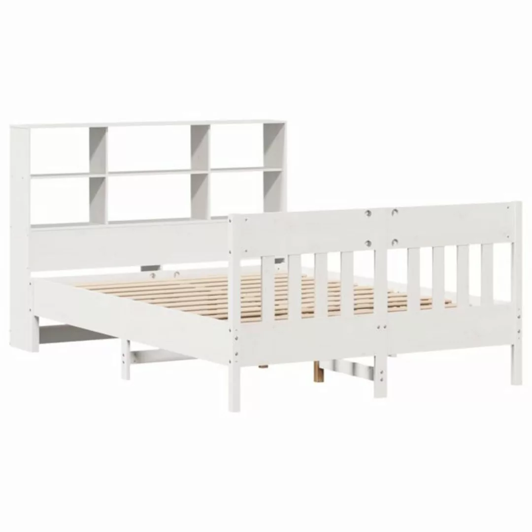 vidaXL Bett, Massivholzbett ohne Matratze Weiß 160x200 Kiefernholz günstig online kaufen