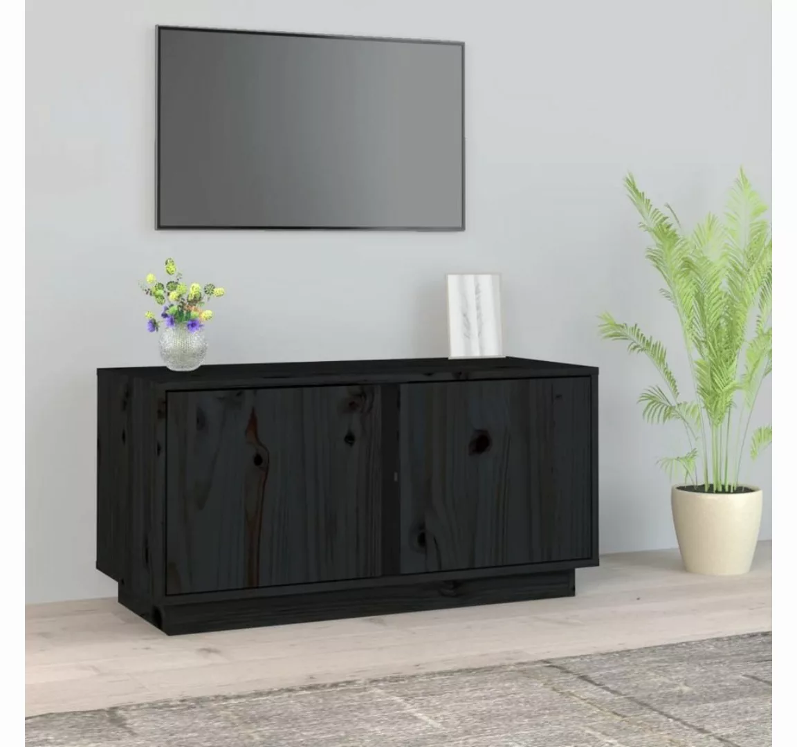 vidaXL TV-Schrank TV-Schrank Schwarz 80x35x40,5 cm Massivholz Kiefer günstig online kaufen