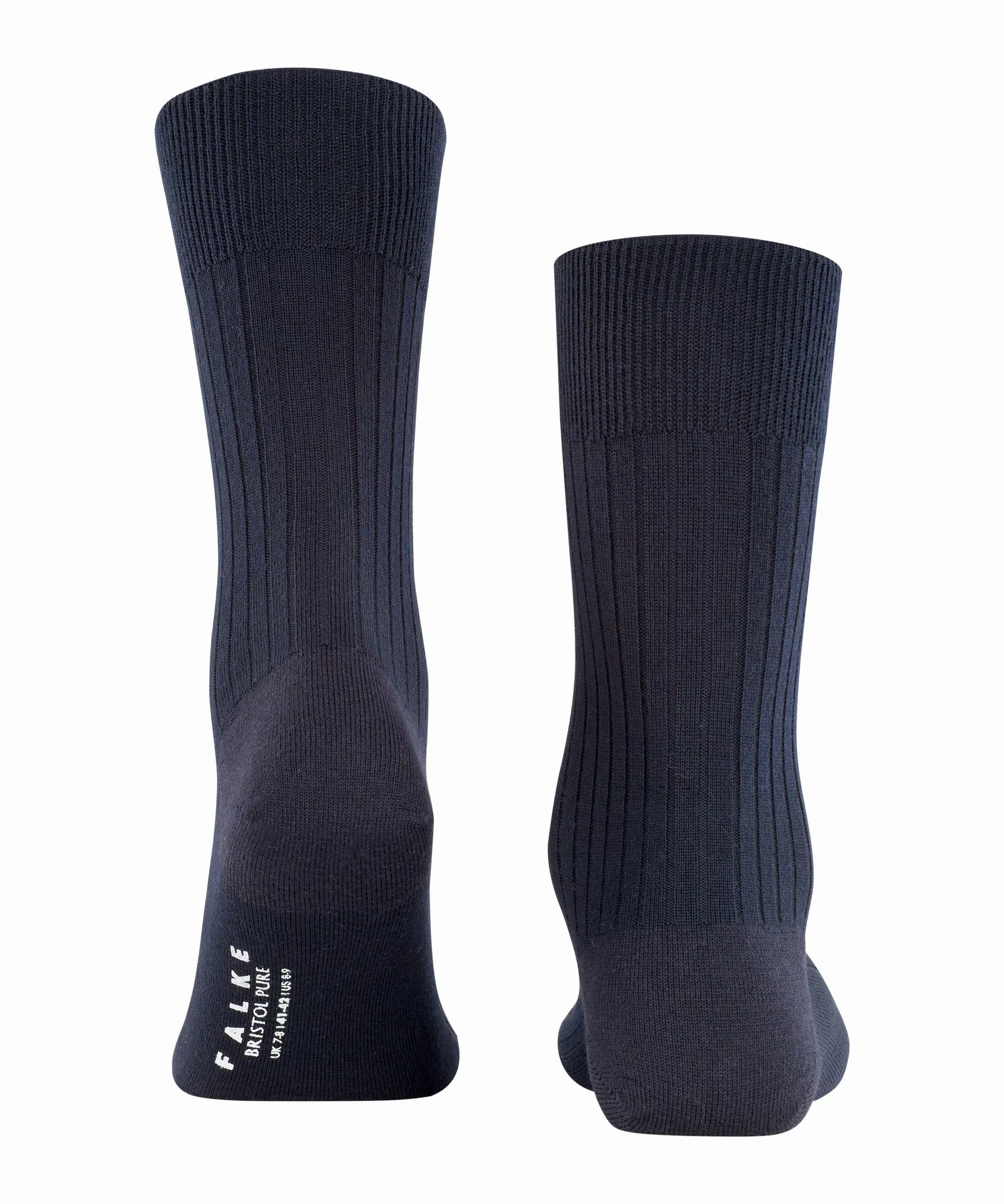 FALKE Bristol Pure Herren Socken, 47-48, Blau, Uni, Schurwolle, 14415-63700 günstig online kaufen