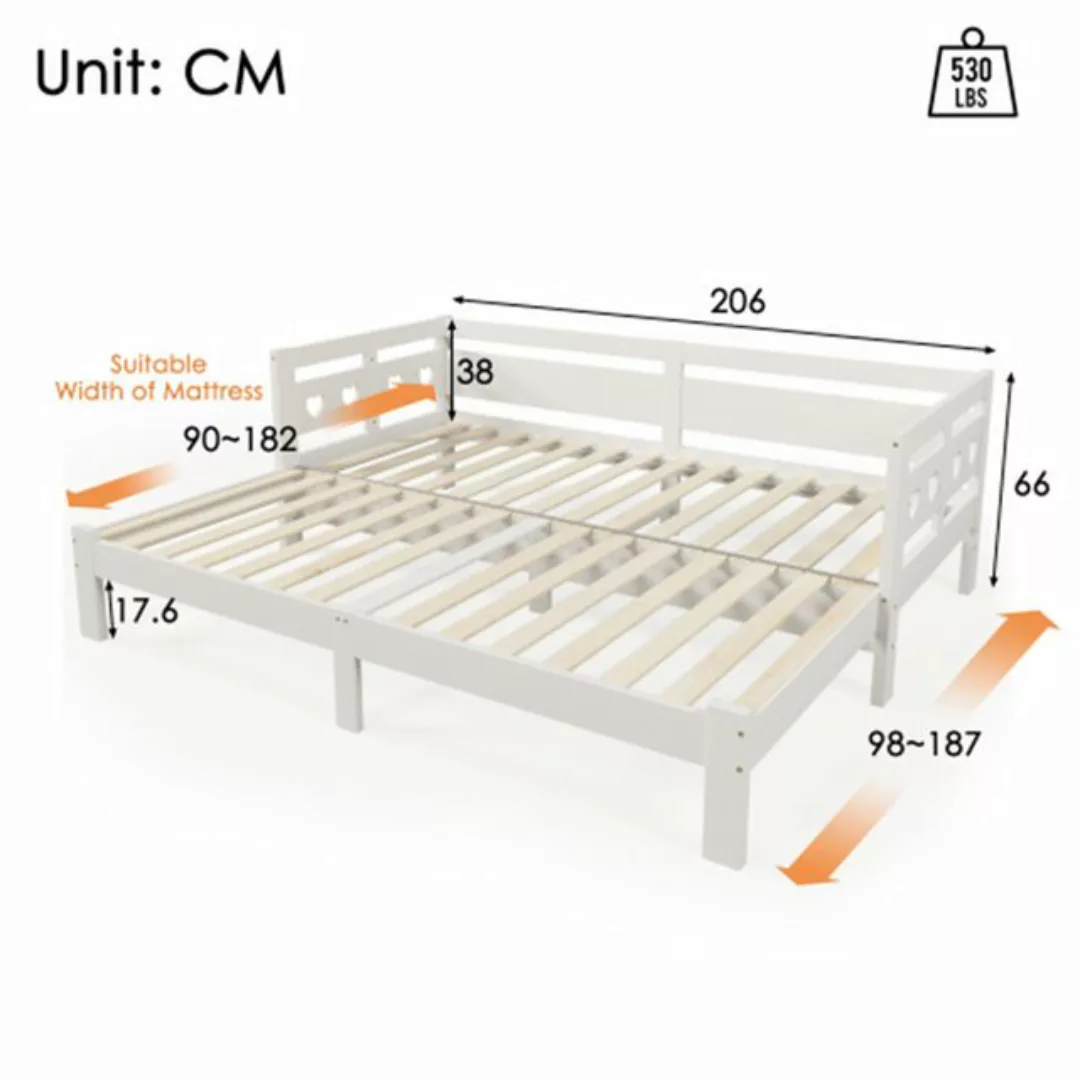 XDeer Holzbett Daybett Tagesbett,Ausziehbar Bett mit 2. Schlafgelegenheit, günstig online kaufen