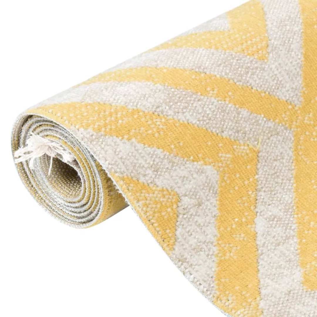 Outdoor-teppich Flachgewebe 115x170 Cm Gelb Und Beige günstig online kaufen