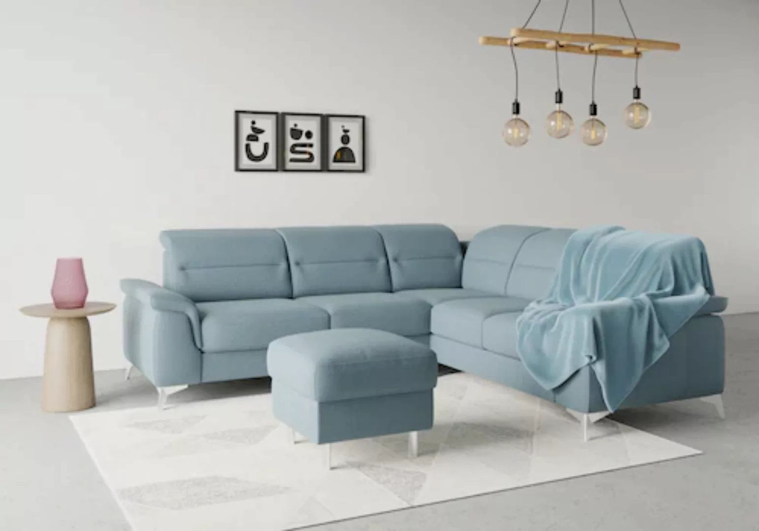 sit&more Ecksofa Sinatra L-Form, optional mit Kopfteilverstellung und Armte günstig online kaufen