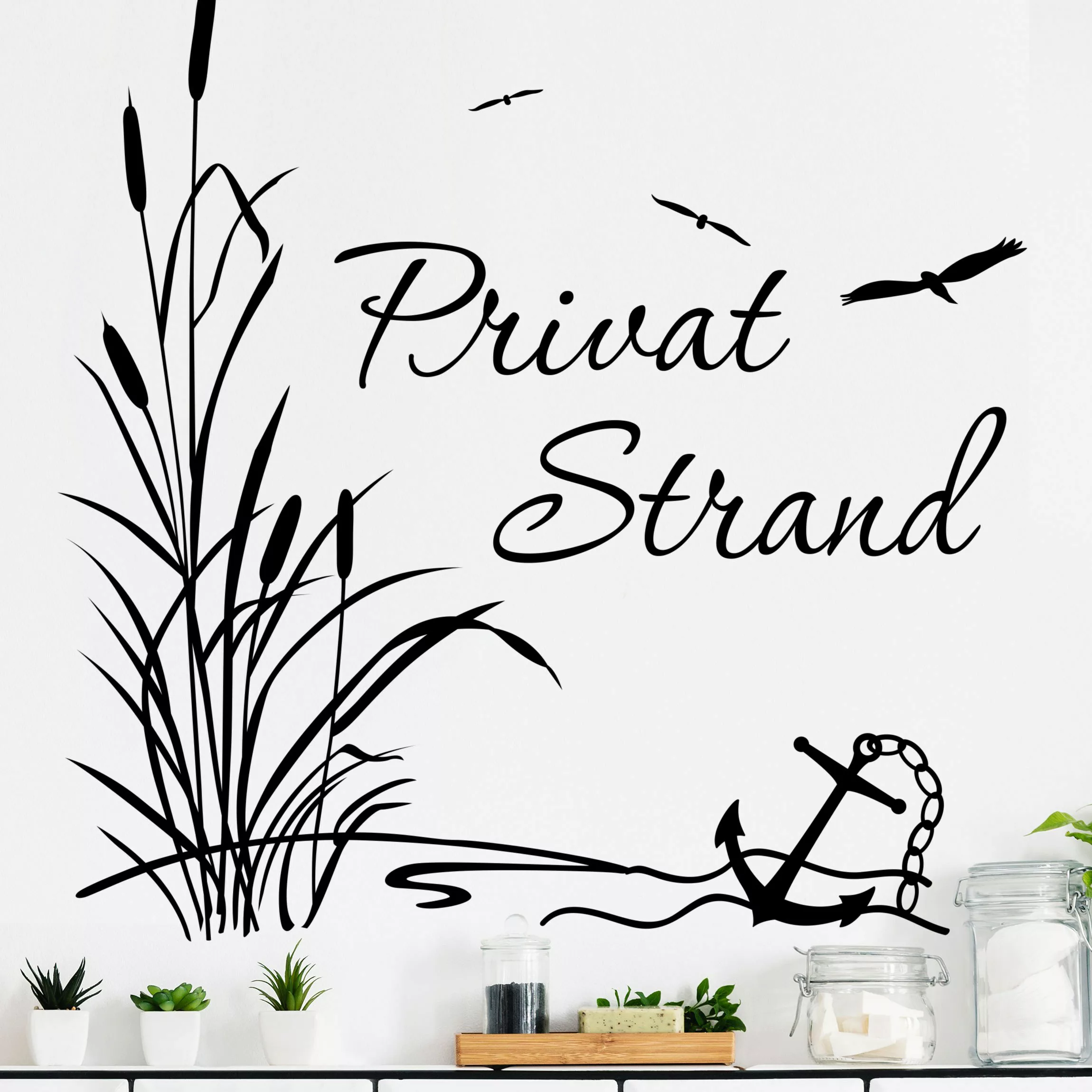 Wandtattoo Spruch Privatstrand günstig online kaufen