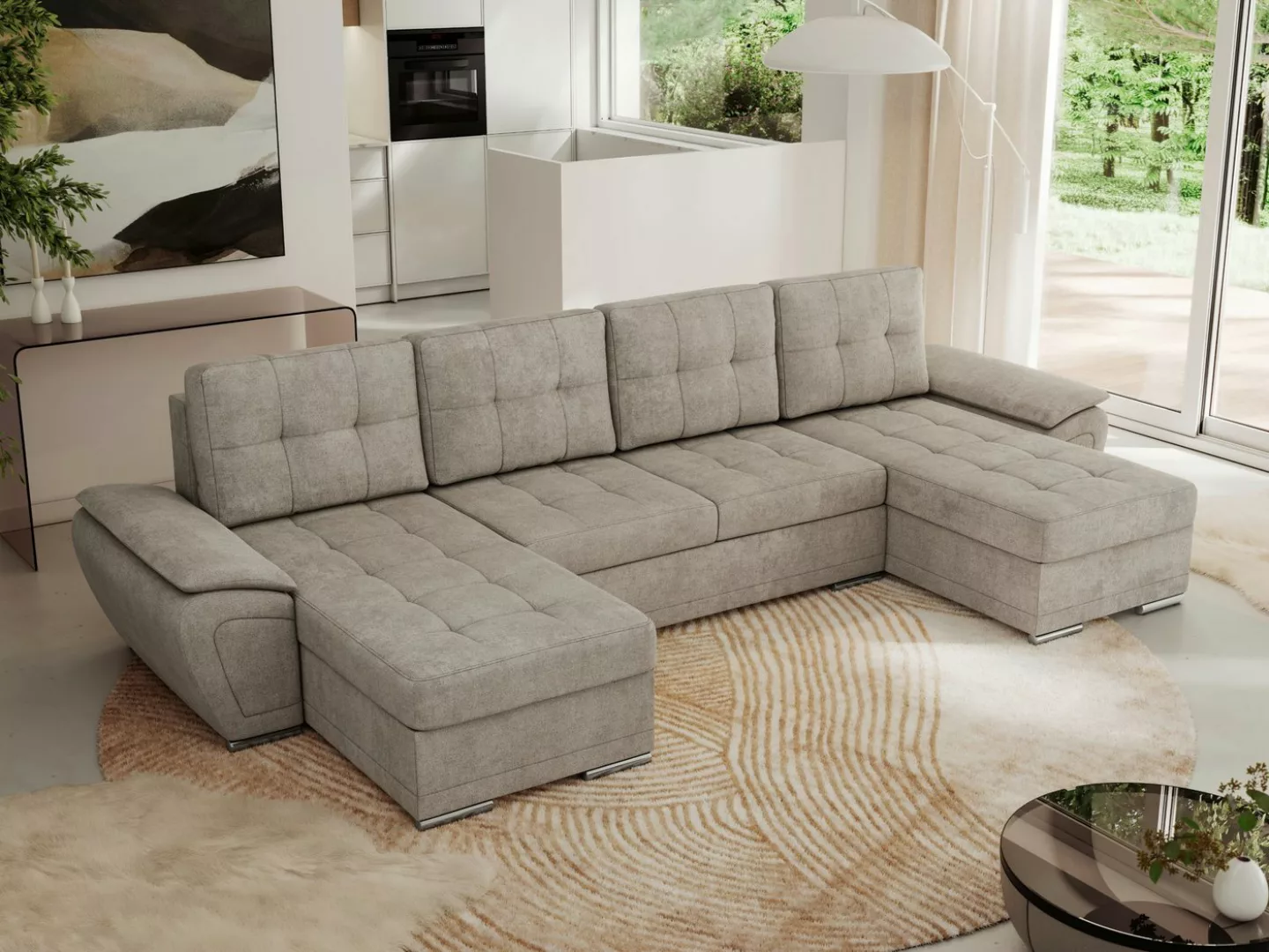 MKS MÖBEL Ecksofa UMBRIA U, Set, Schlafsofa U-form, Wellenfedern, T30-Schau günstig online kaufen