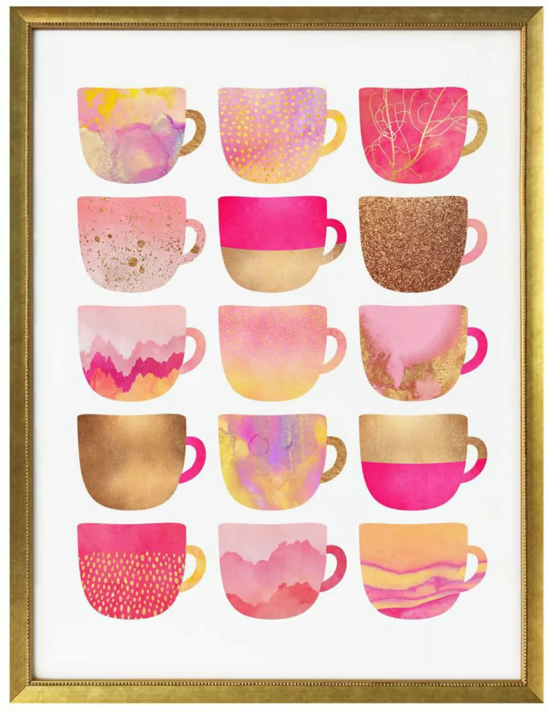 Wall-Art Poster »Kaffeetassen Pink«, Geschirr & Besteck, (1 St.), Poster oh günstig online kaufen