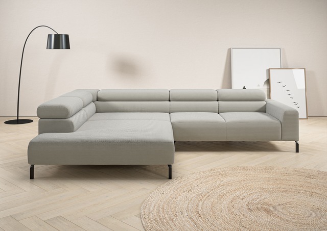 Places of Style Ecksofa "Antonelli, L-Form, incl. Kopfteilverstellung, Brei günstig online kaufen