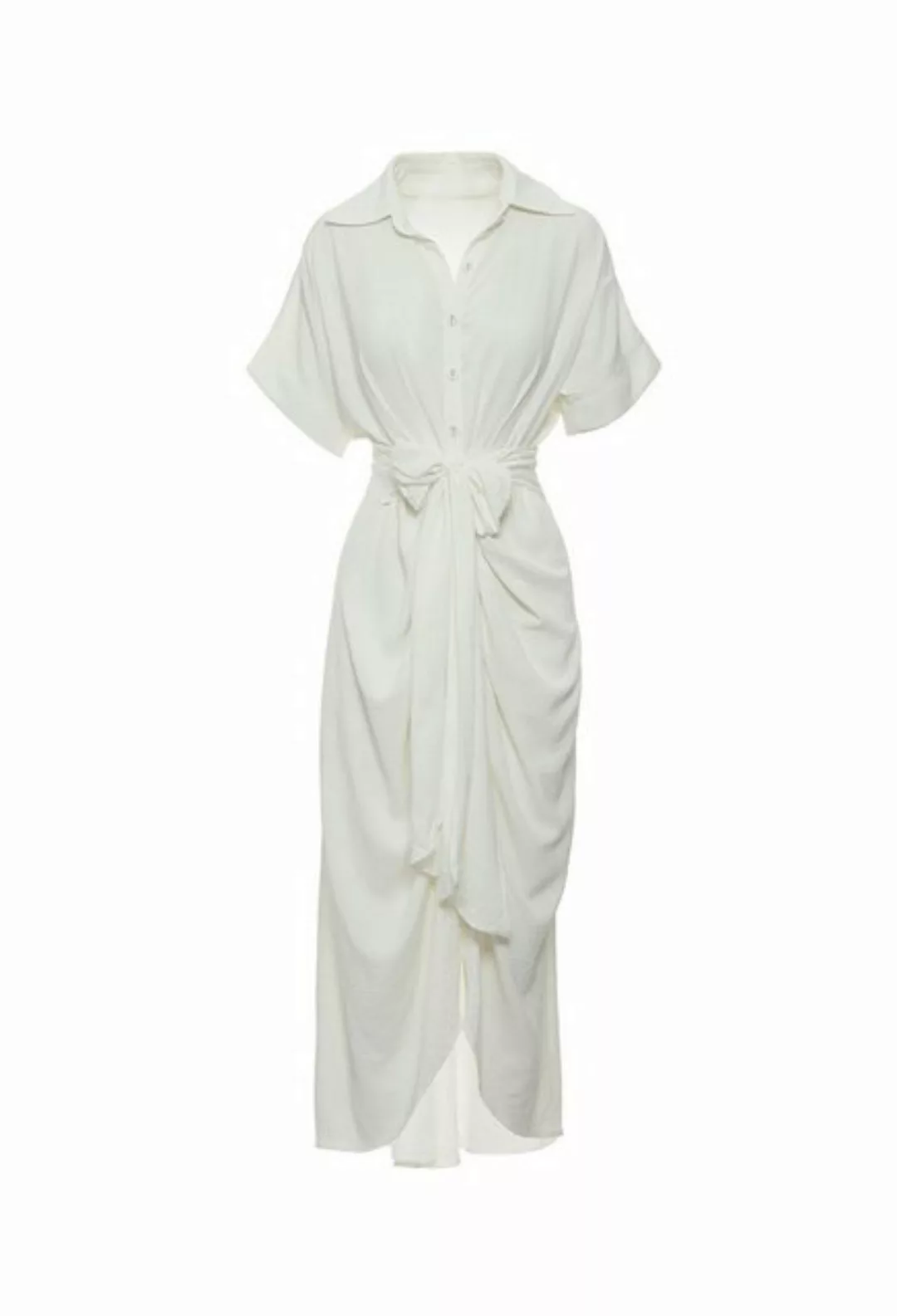 SEGUEN Sommerkleid Mittellanges Revers für Damen Kurzärmelige einreihige He günstig online kaufen