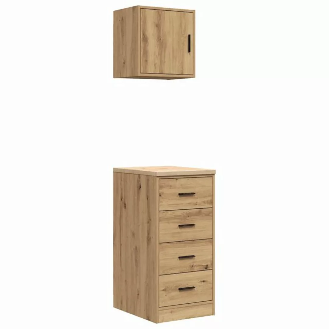 vidaXL Aktenschrank Garagenschränke 2 Stk Artisan-Eiche Holzwerkstoff günstig online kaufen