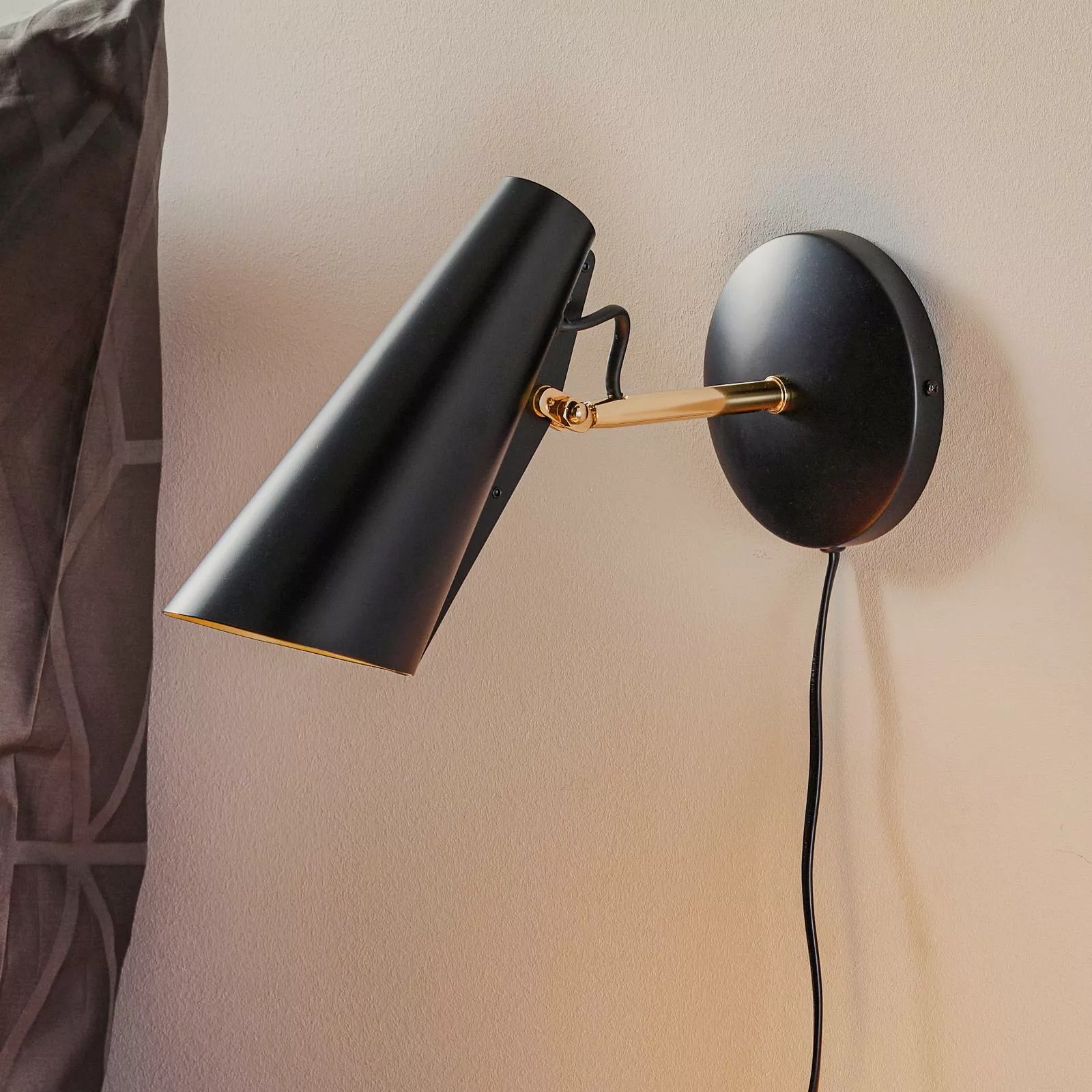 Northern Birdy Wandlampe 31,5cm schwarz/stahl günstig online kaufen