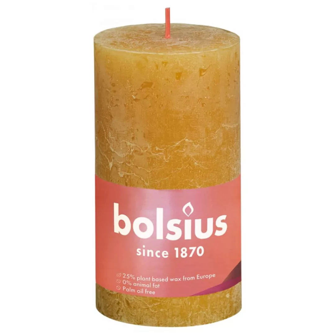 Bolsius Rustikale Stumpenkerzen Shine 4 Stk. 130x68 Mm Honiggelb günstig online kaufen