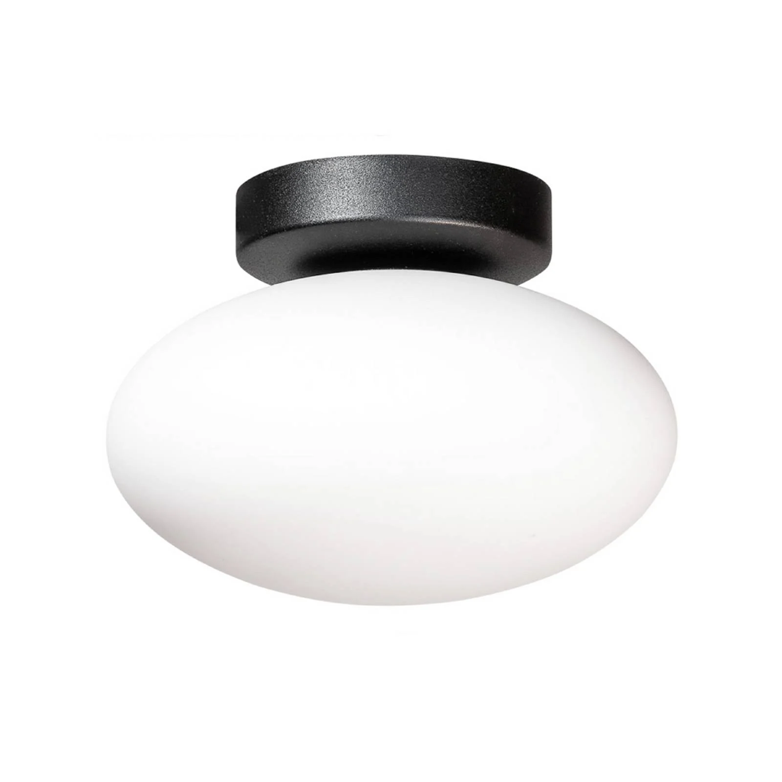 Deckenlampe Ufo, schwarz/weiß, Ø 18 cm, Glas, G9 günstig online kaufen