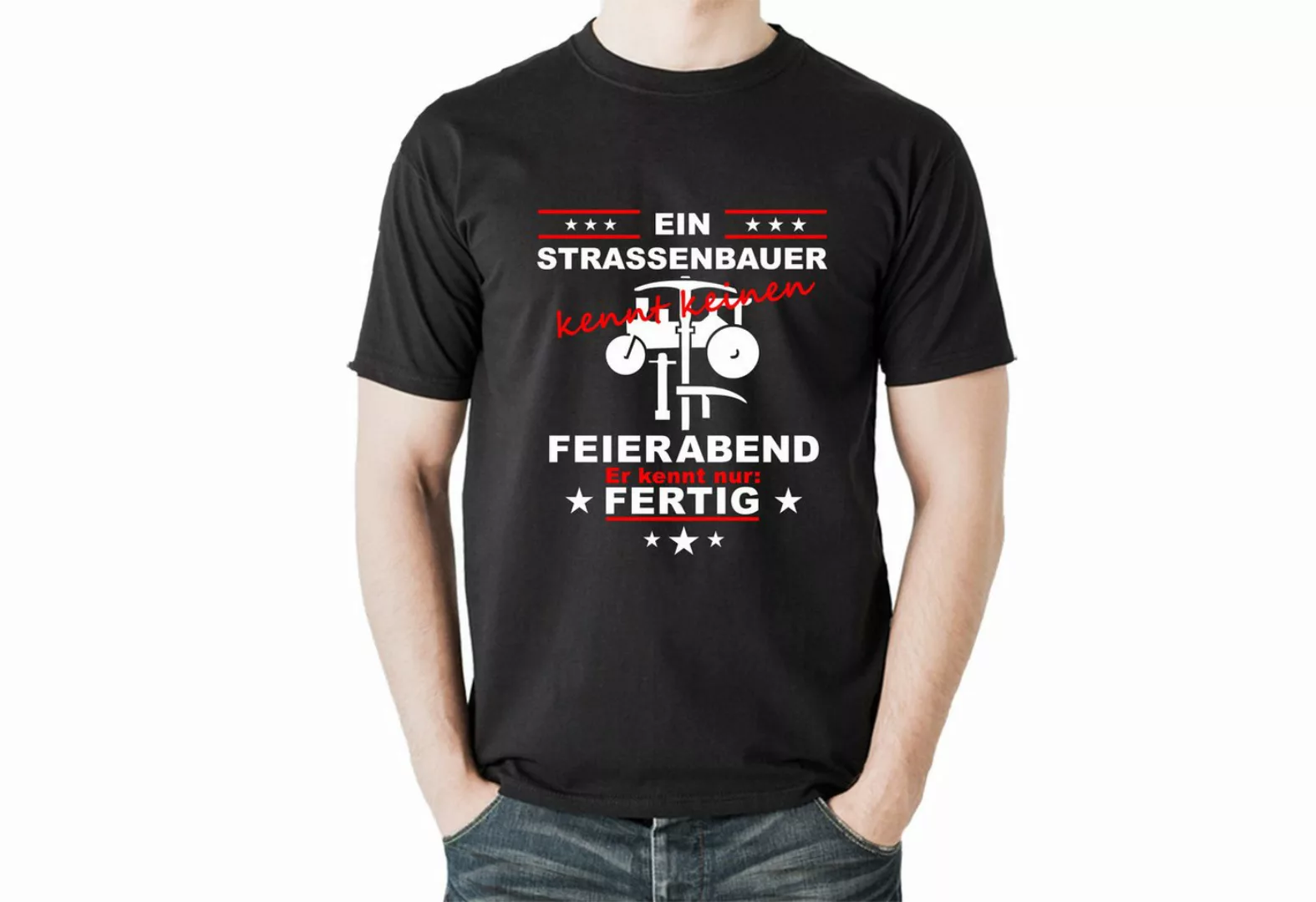 Lasernauten Print-Shirt T-Shirt Straßenbauer Feierabend mit Zunftsymbol Shi günstig online kaufen