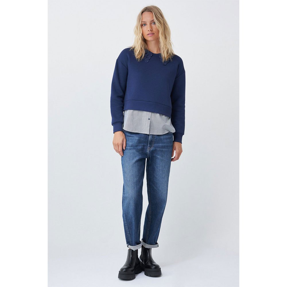 Salsa Jeans 126119-806 / Twofer Broderie Anglaise Pullover L Blue günstig online kaufen