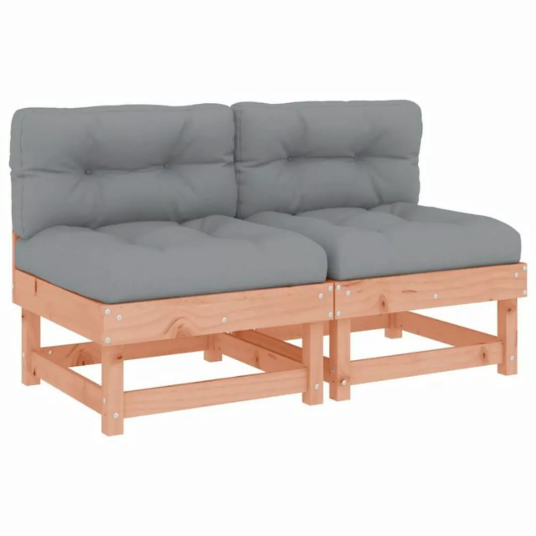 vidaXL Sofaelement Mittelsofas mit Kissen 2 Stk. Massivholz Douglasie (1 St günstig online kaufen