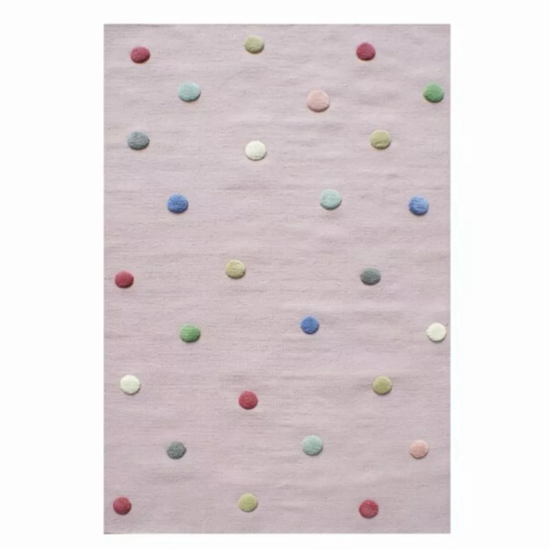 Schurwoll Teppich Happy Rugs Colordots + Gratis Anti-rutschunterlage günstig online kaufen