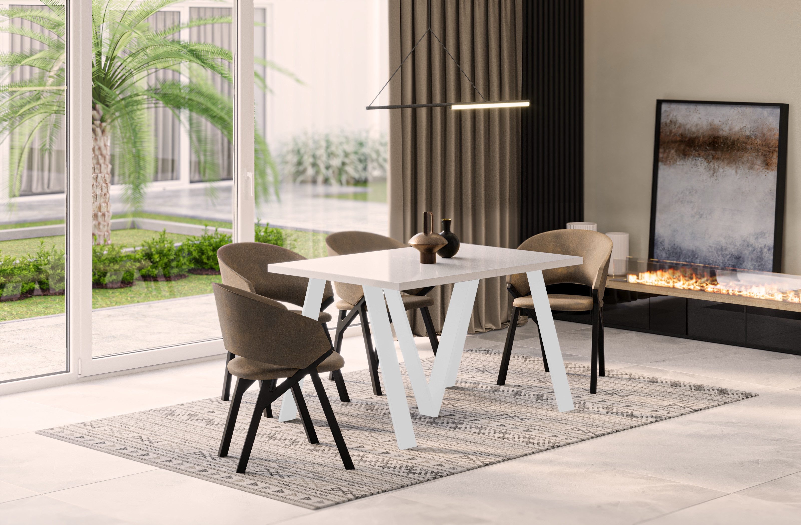Endo Esstisch Lungo White XXL 130-405 günstig online kaufen