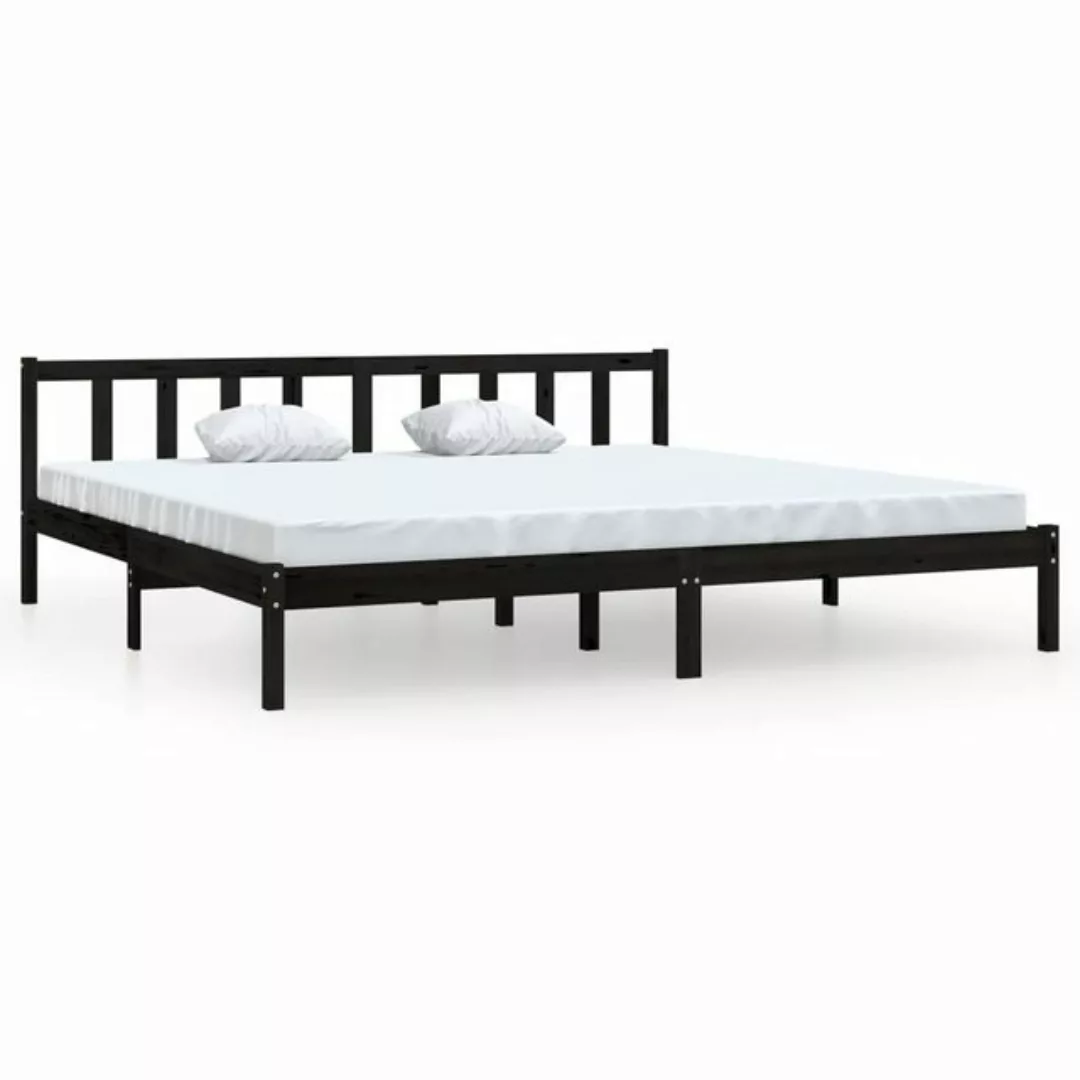 furnicato Bett Massivholzbett Schwarz Kiefer 200x200 cm günstig online kaufen