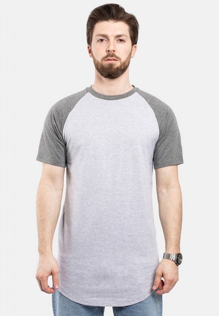 Blackskies T-Shirt Round Baseball Kurzarm Longshirt T-Shirt Ashgrau-Silberg günstig online kaufen