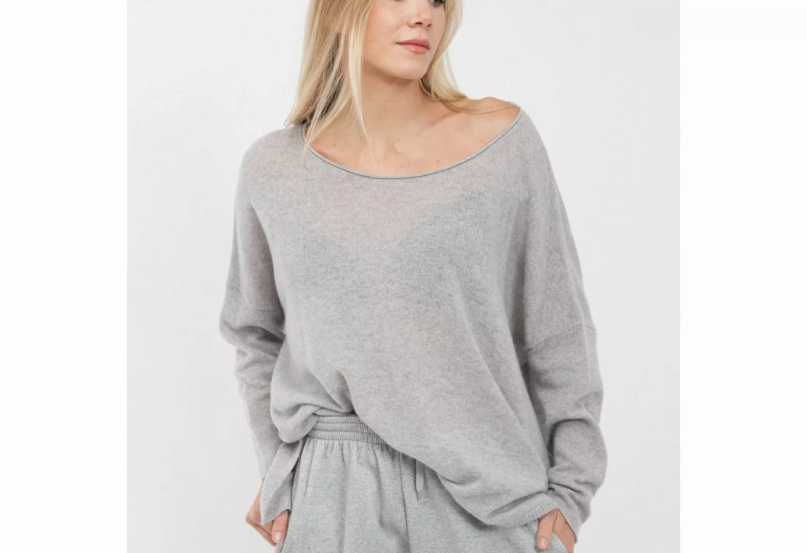 maracujaaa Kaschmirpullover Angel unifarben mit großem Ausschnitt günstig online kaufen