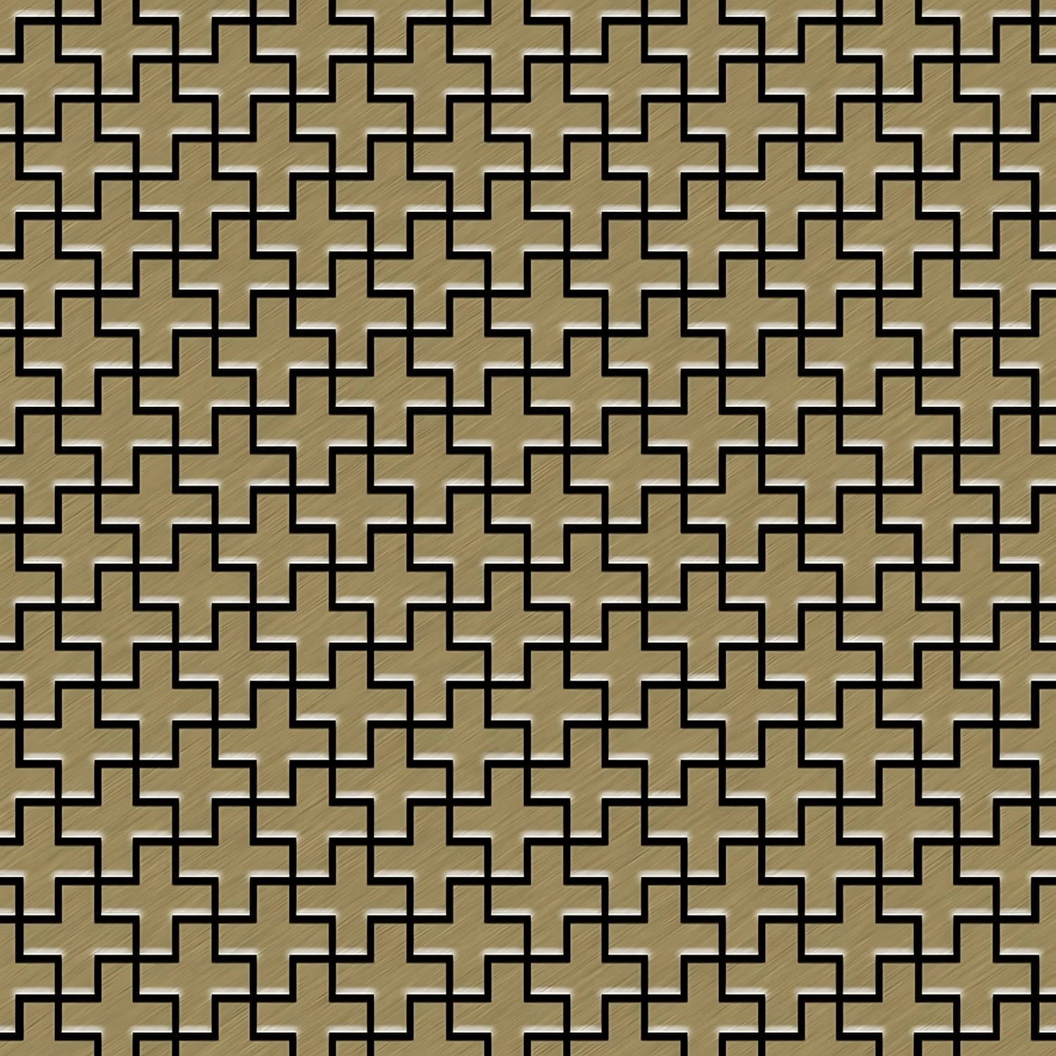 ALLOY Mosaik Fliese Massiv Metall Titan Gebürstet Gold 1,6mm Stark Swiss Cr günstig online kaufen
