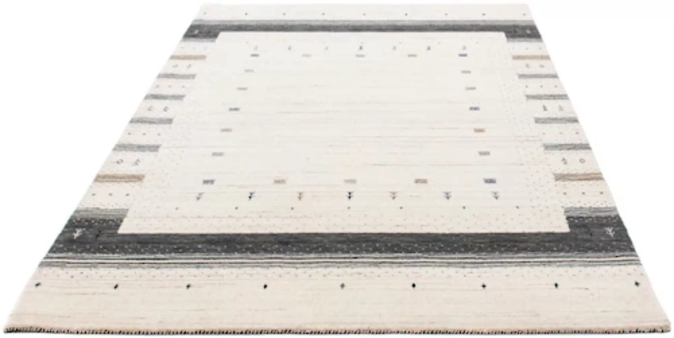 morgenland Wollteppich »Loribaft Bordüre Beige 200 x 145 cm«, rechteckig, S günstig online kaufen