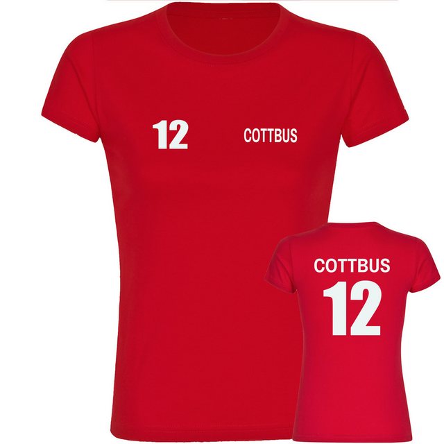 multifanshop T-Shirt Damen Cottbus - Trikot Nummer 12 - Frauen günstig online kaufen