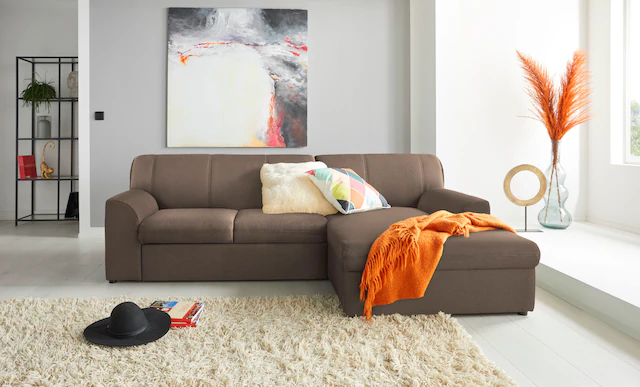DOMO collection Ecksofa »Topper, elegant und zeitlos, kompaktes Stellmaß 24 günstig online kaufen