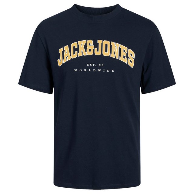 Jack & Jones Rundhalsshirt Jack&Jones XXL T-Shirt navy Logoprint JJECALEB V günstig online kaufen