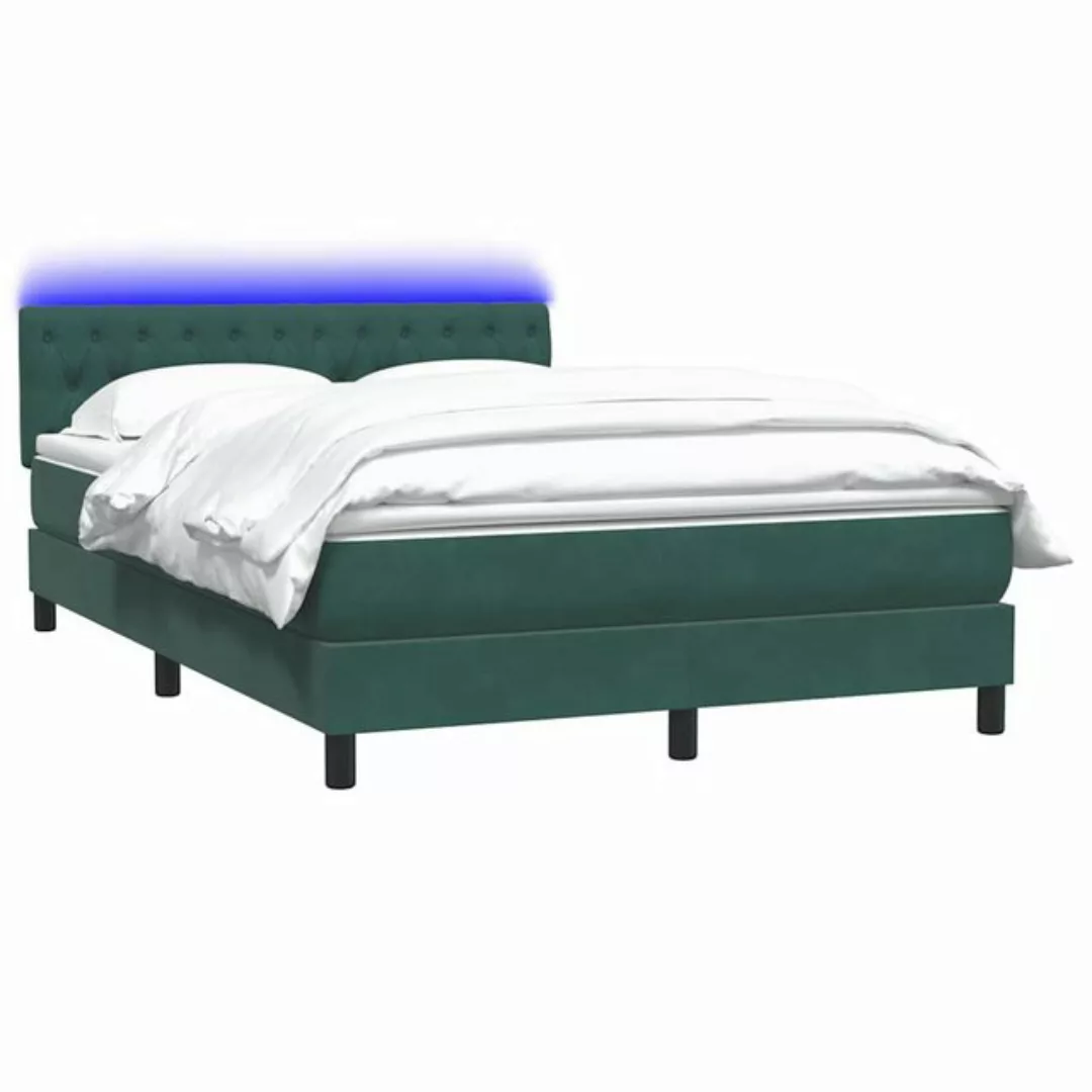 vidaXL Bett Boxspringbett mit Matratze Dunkelgrün 160x210 cm Samt günstig online kaufen