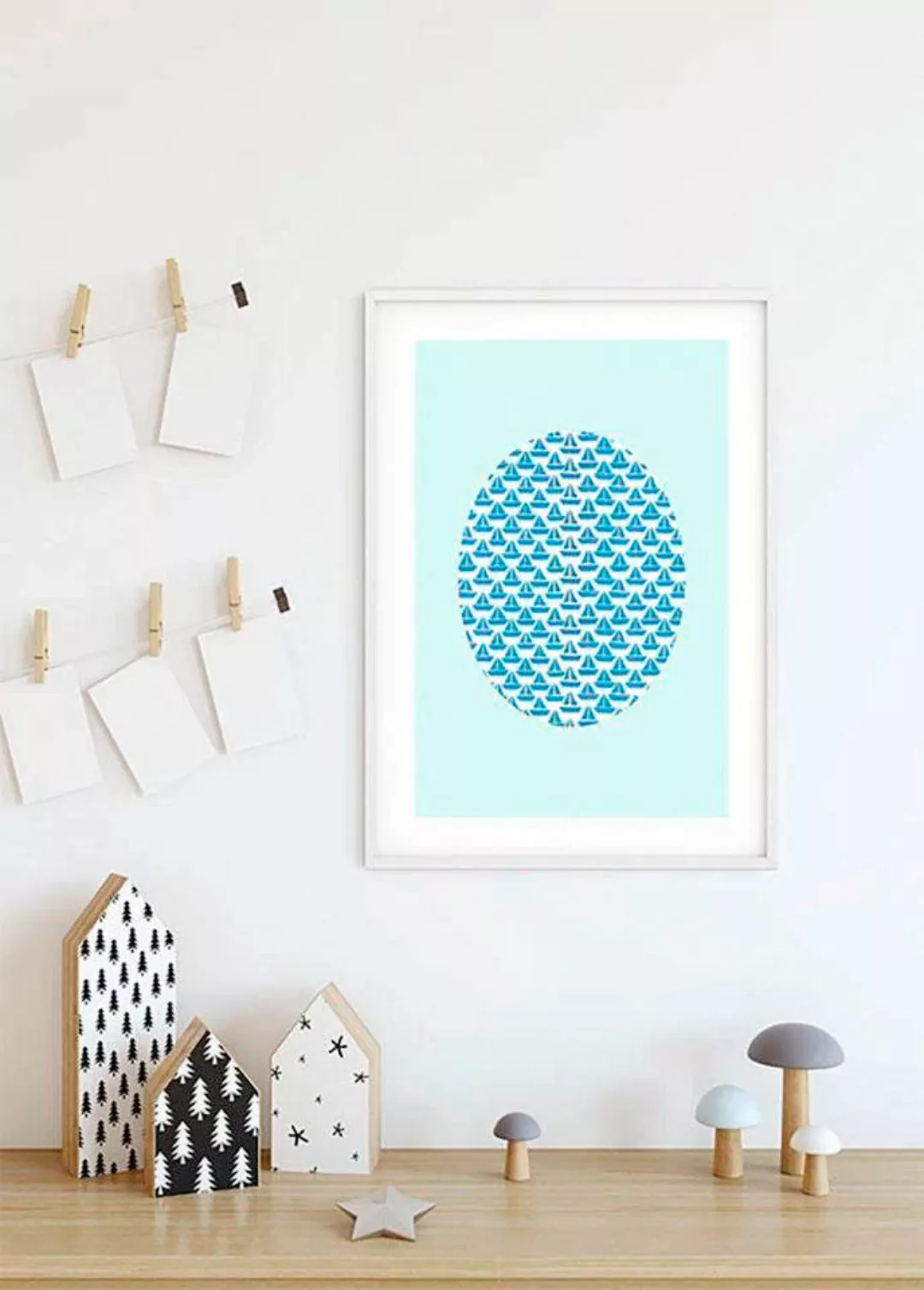 Komar Poster »Shelly Patterns Aqua«, Formen-Kunst, (1 St.) günstig online kaufen