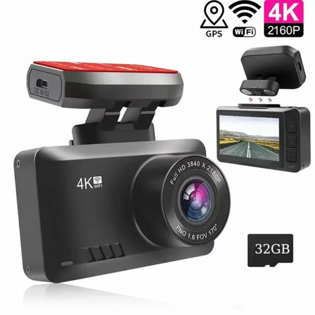 RWEUOQ 4K 2160P Dashcam mit WiFi Steuerung, GPS, 2.45 Zoll Bildschirm Dashc günstig online kaufen