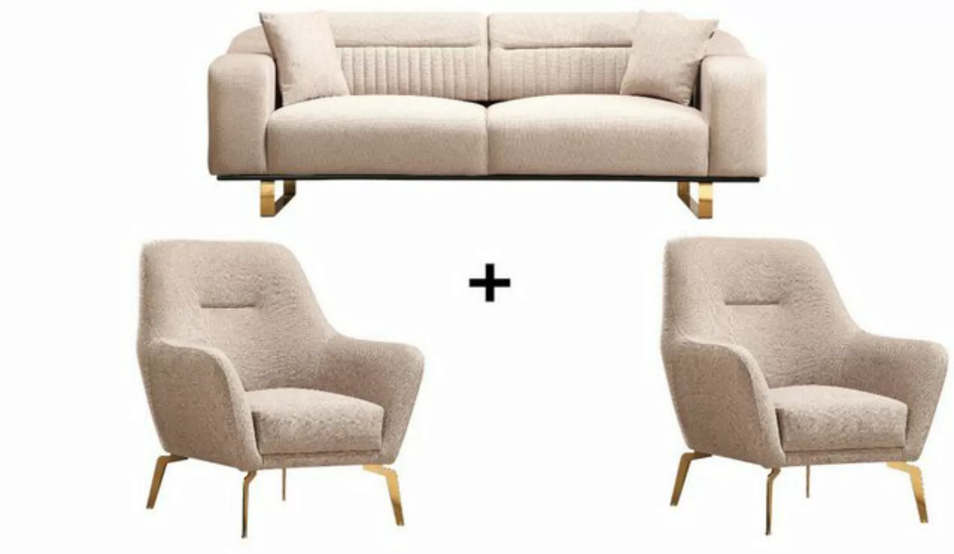 BENEDO MÖBEL Polstergarnitur Neapel Sofa Handarbeit Massivholz Hochwertiger günstig online kaufen