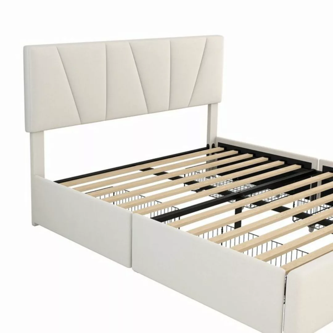 Sweiko Polsterbett, Doppelbett mit 4 Schubladen, verstellbares Kopfteil, 16 günstig online kaufen