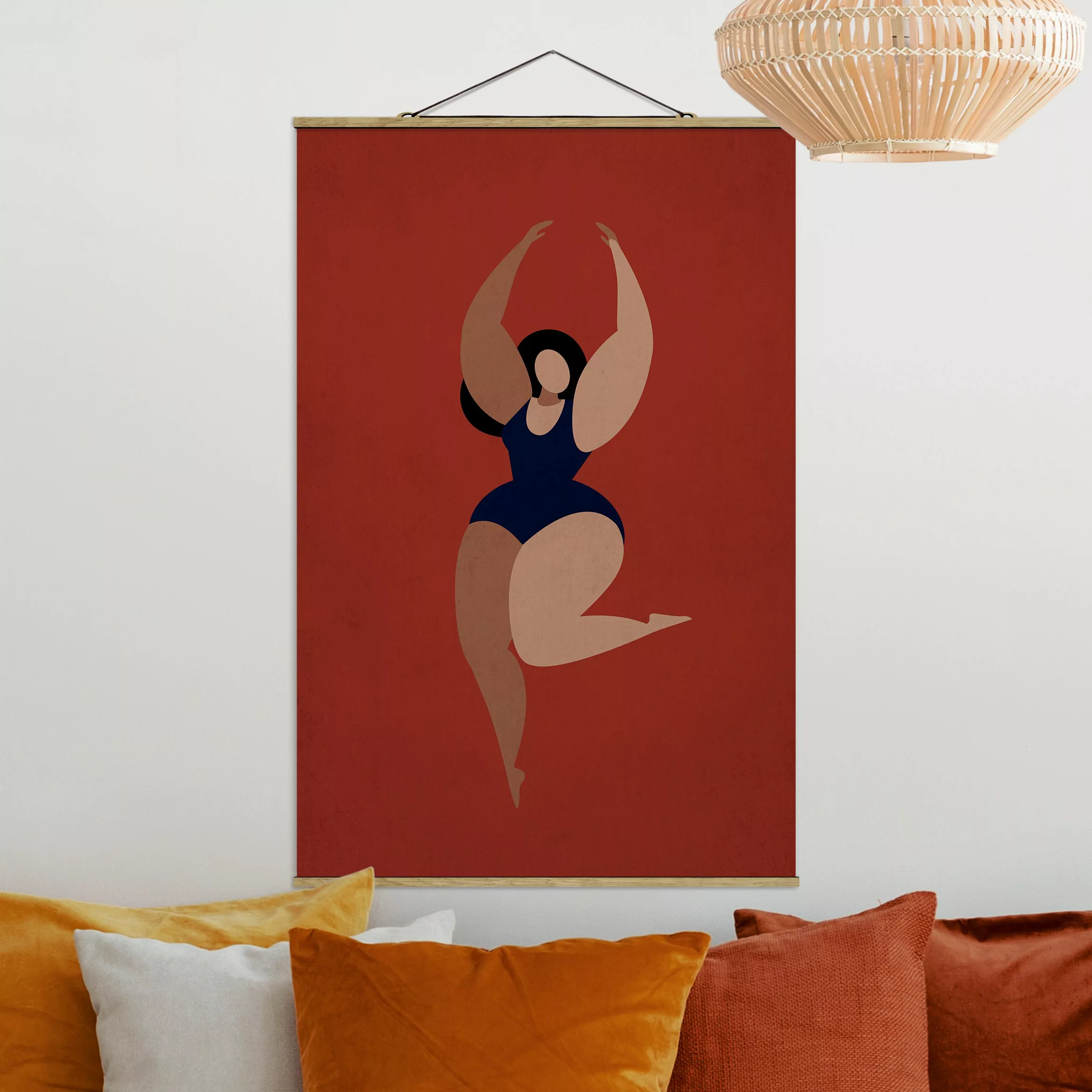 Stoffbild mit Posterleisten Miss Dance Blau günstig online kaufen