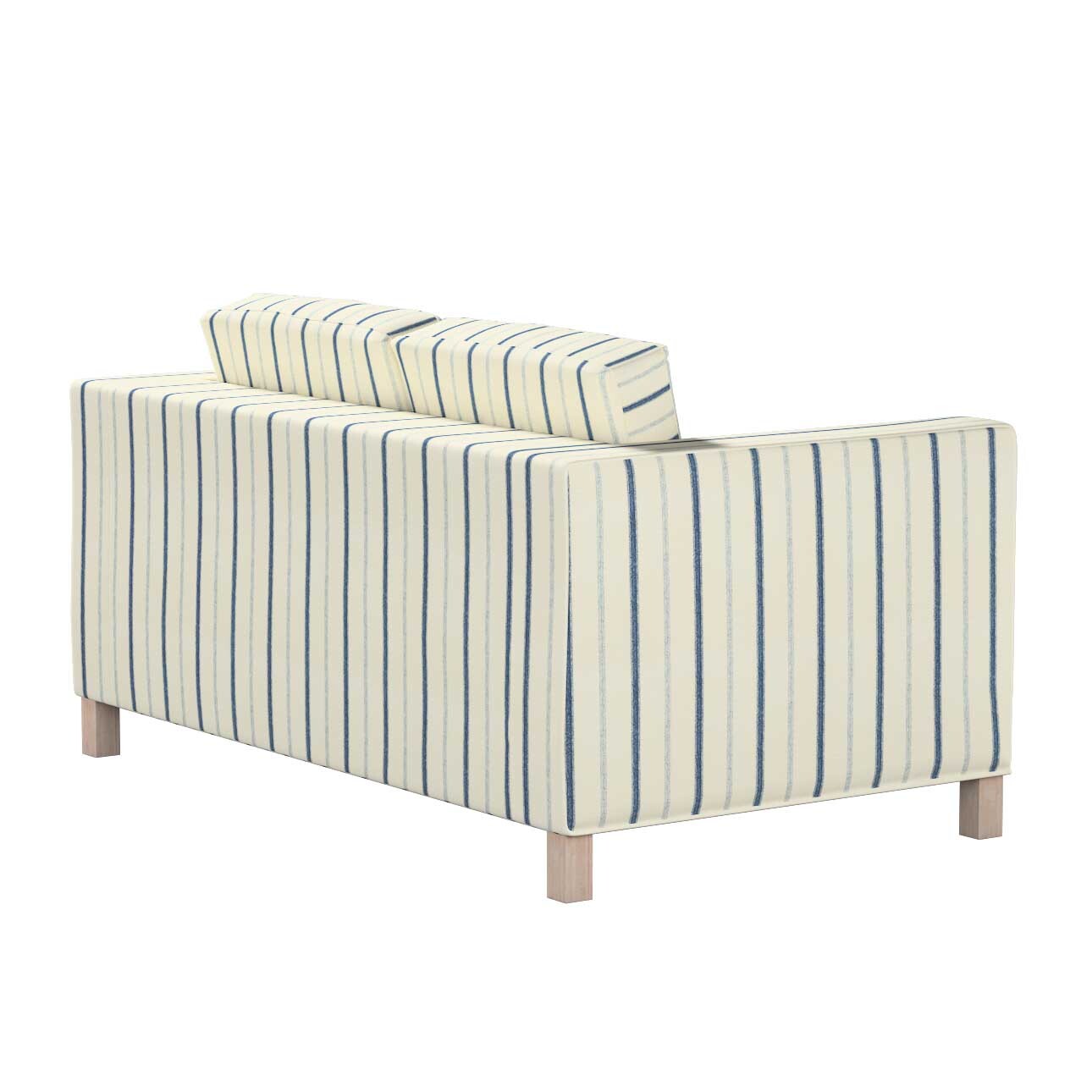Bezug für Karlanda 2-Sitzer Sofa nicht ausklappbar, kurz, creme- blau gestr günstig online kaufen