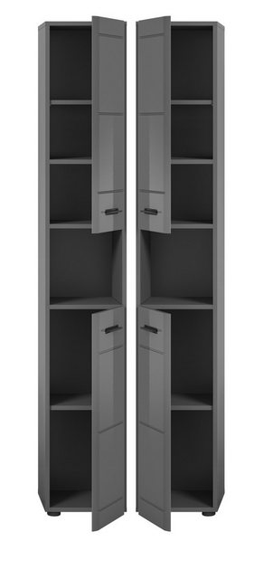 Inn.Furn Hochschrank Strong (Badschrank in grau Hochglanz, 30 x 180 cm) mit günstig online kaufen