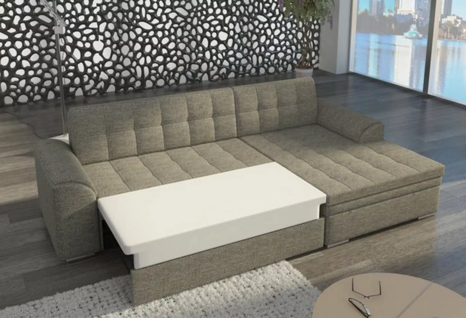 JVmoebel Ecksofa Design Schlafsofa Sofa Polster Wohnzimmer Ecksofa Couch Te günstig online kaufen