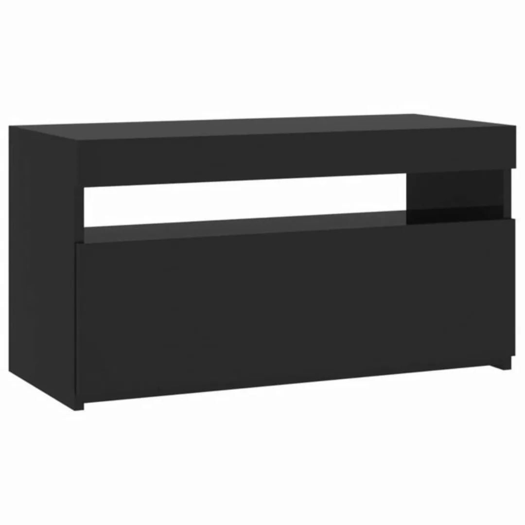 vidaXL TV-Schrank TV-Schrank mit LED Leuchten Schwarz 75x35x40 cm Lowboard günstig online kaufen