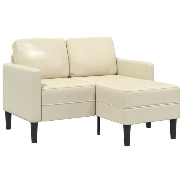 vidaXL Sofa 2-Sitzer-Sofa mit Chaiselongue L-Form Creme 125 cm Kunstleder günstig online kaufen