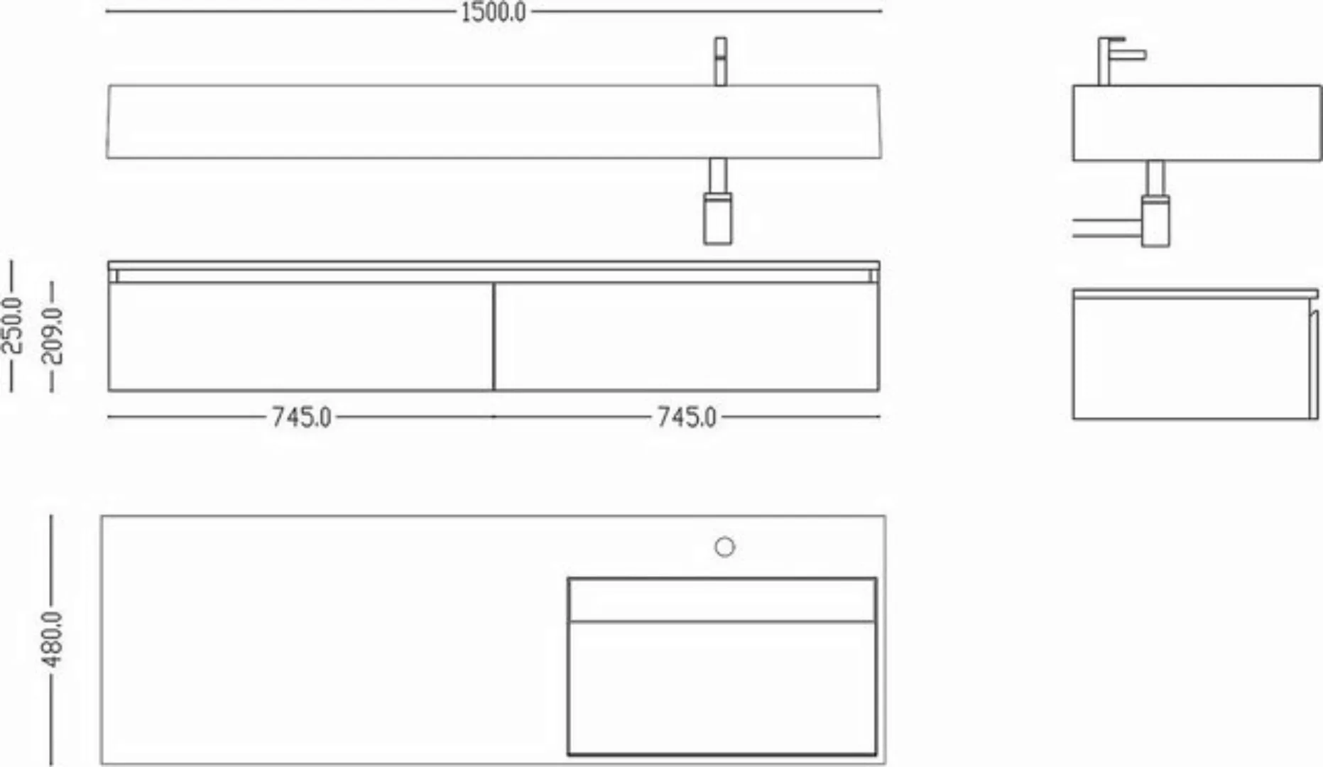 doporro Waschbeckenunterschrank Design Waschbeckenunterschrank Badmöbel-Set günstig online kaufen