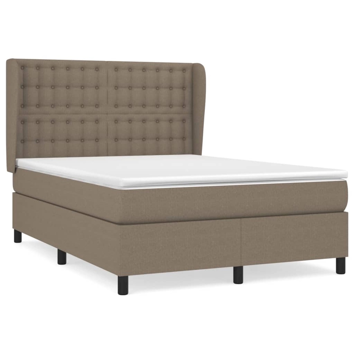 vidaXL Boxspringbett mit Matratze Taupe 140x200 cm Stoff1467873 günstig online kaufen