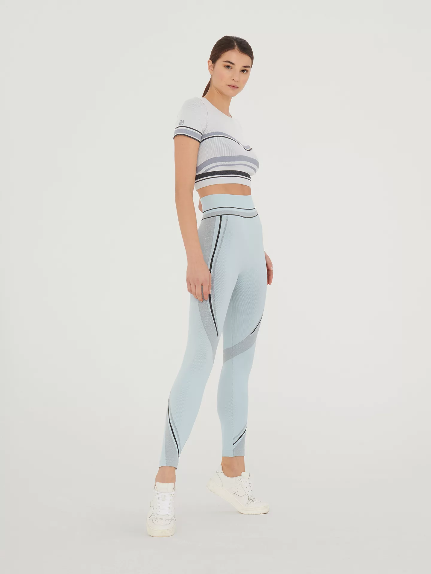 Wolford - Shaping Stripes Crop Top, Frau, white/blue lurex/black, Größe: XS günstig online kaufen