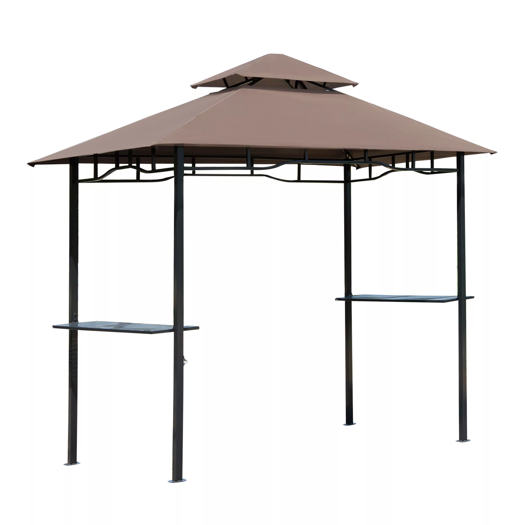 Outsunny Grillpavillon Gartenzelt flammhemmendes Doppeldach 245x148x252cm i günstig online kaufen