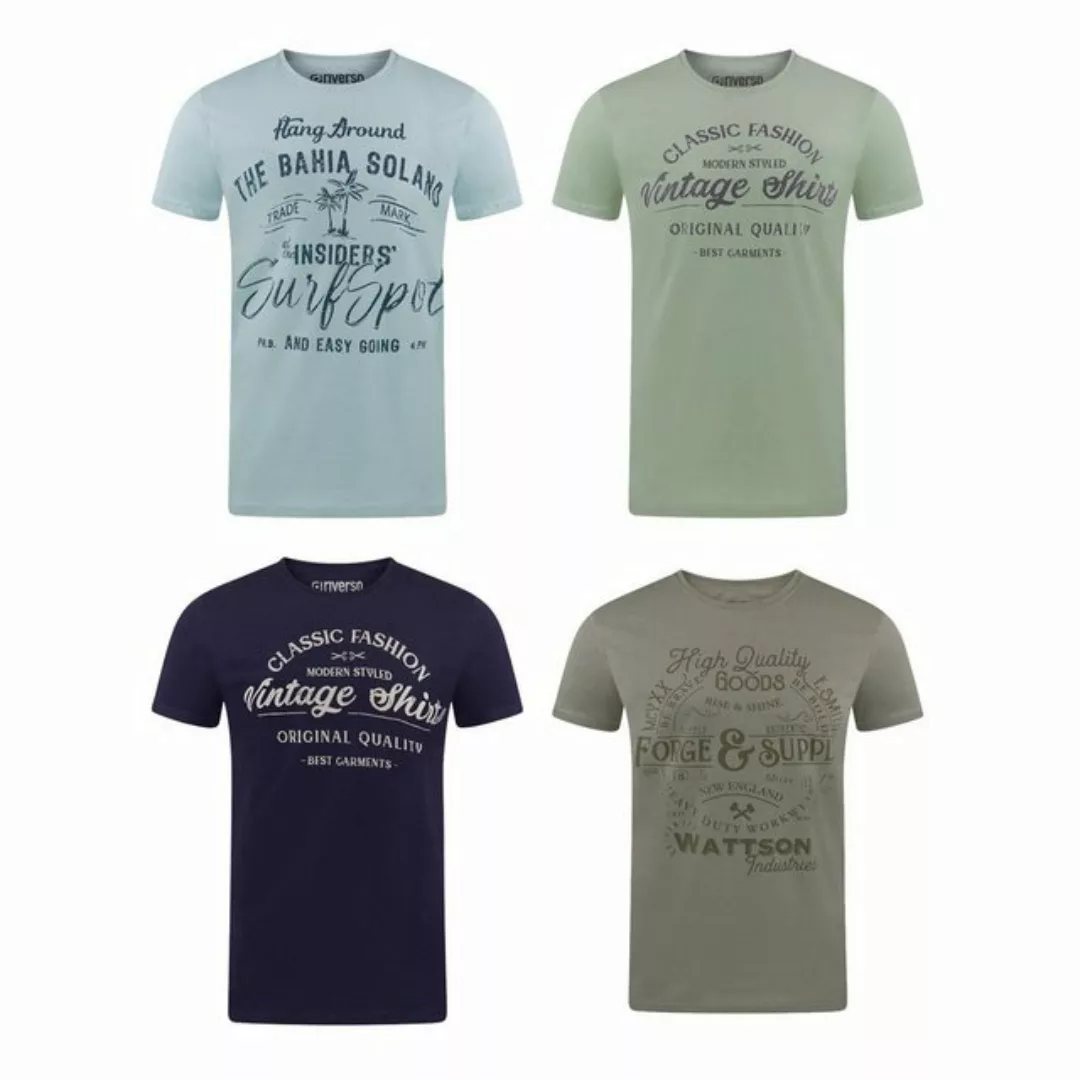 riverso Herren T-Shirt RIVLeon O-Neck Regular Fit 4er Pack günstig online kaufen