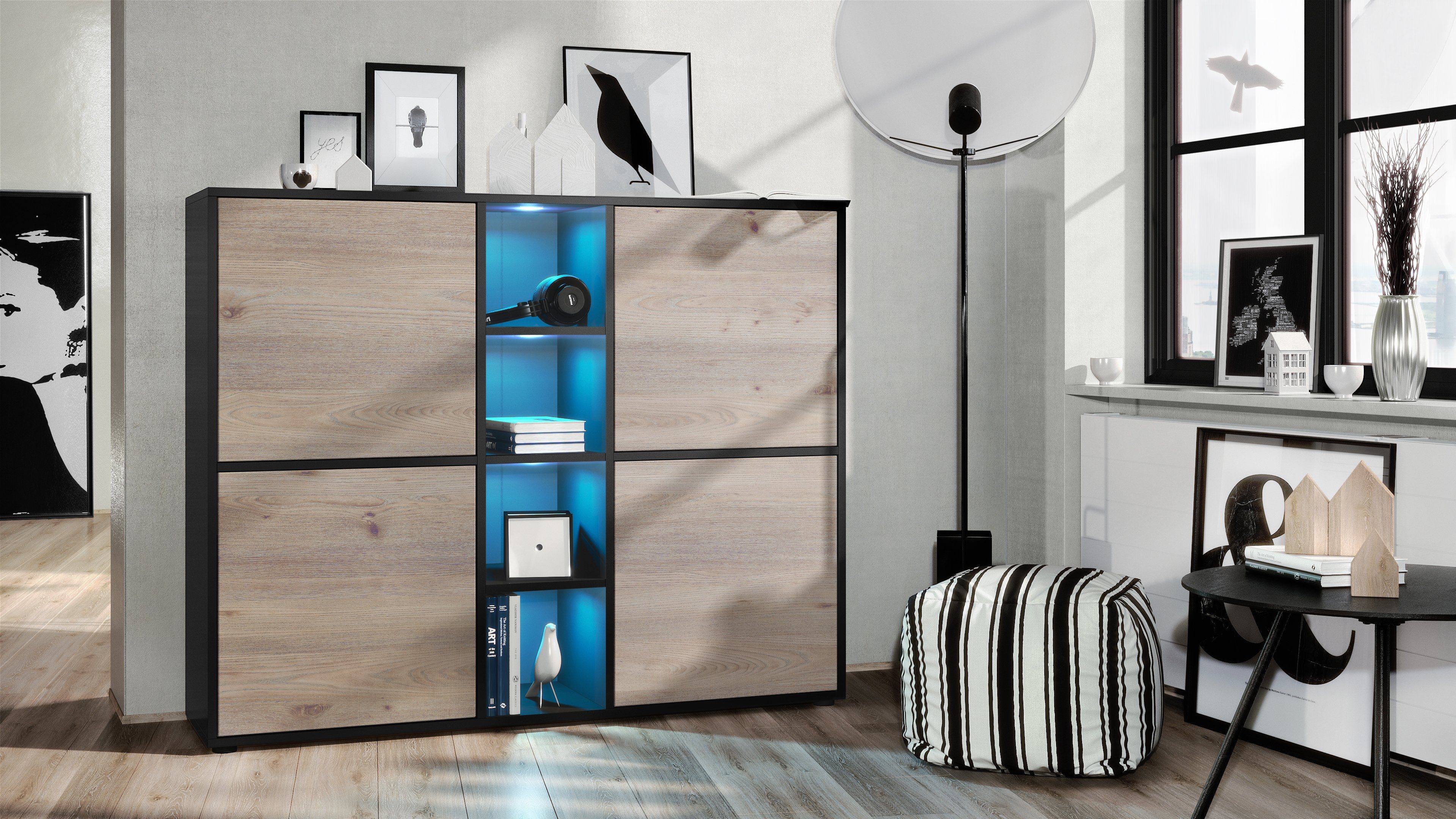 Vladon Highboard Cuba V3 (Highboard, mit günstig online kaufen
