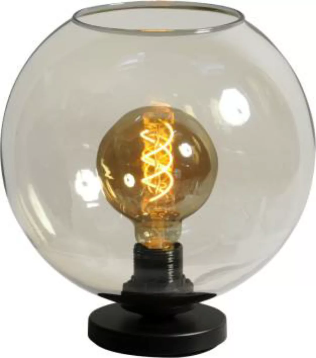Tischlampe E27 Glas Rauch Schwarz dekorativ ELRIC günstig online kaufen