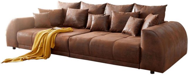 DELIFE Big-Sofa Violetta, Braun 310x135 cm Antik Optik inklusive Kissen Big günstig online kaufen