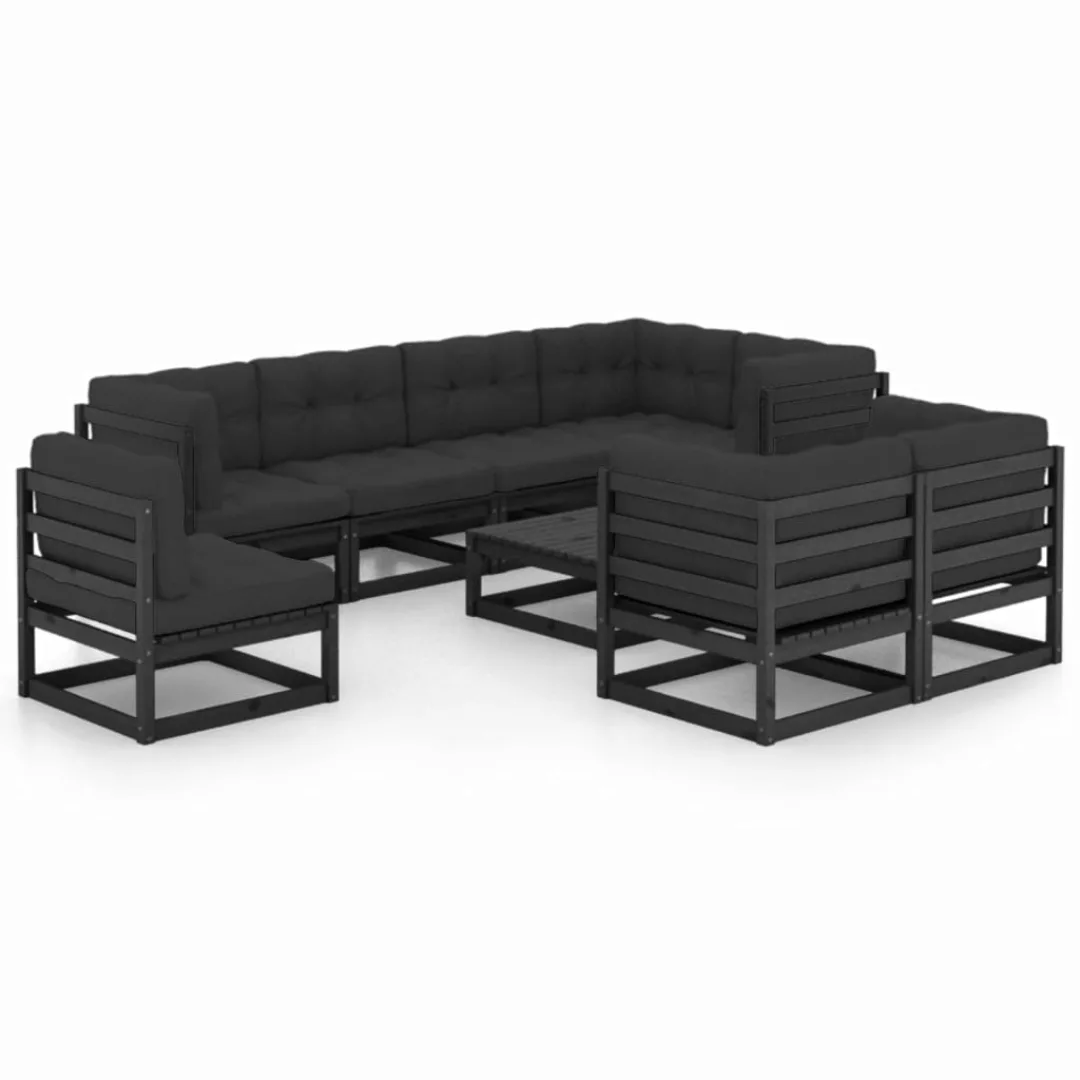 9-tlg. Garten-lounge-set Mit Kissen Massivholz Kiefer günstig online kaufen