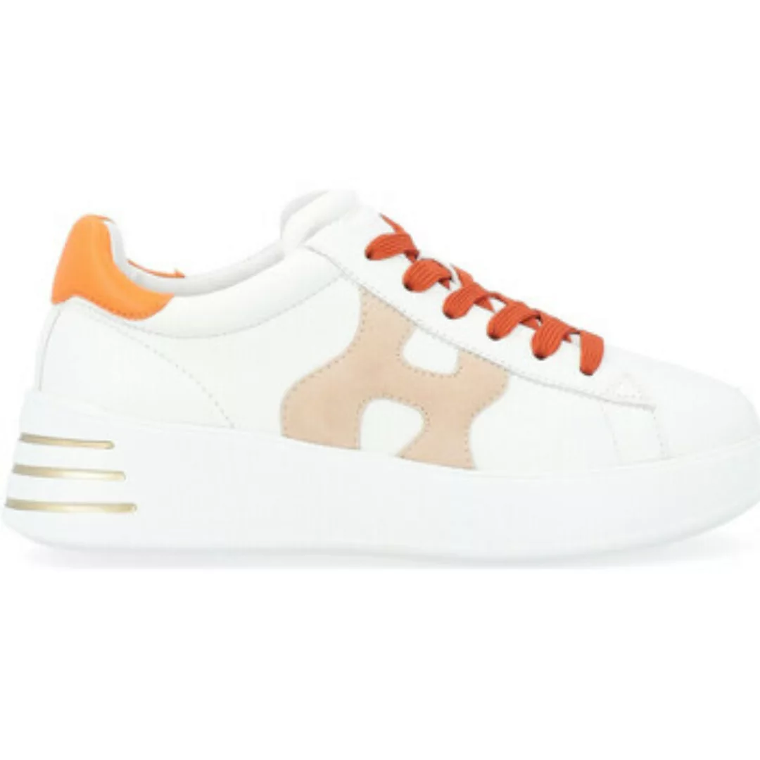 Hogan  Sneaker Sneaker  Rebel in weißem und orangefarbenem Leder günstig online kaufen