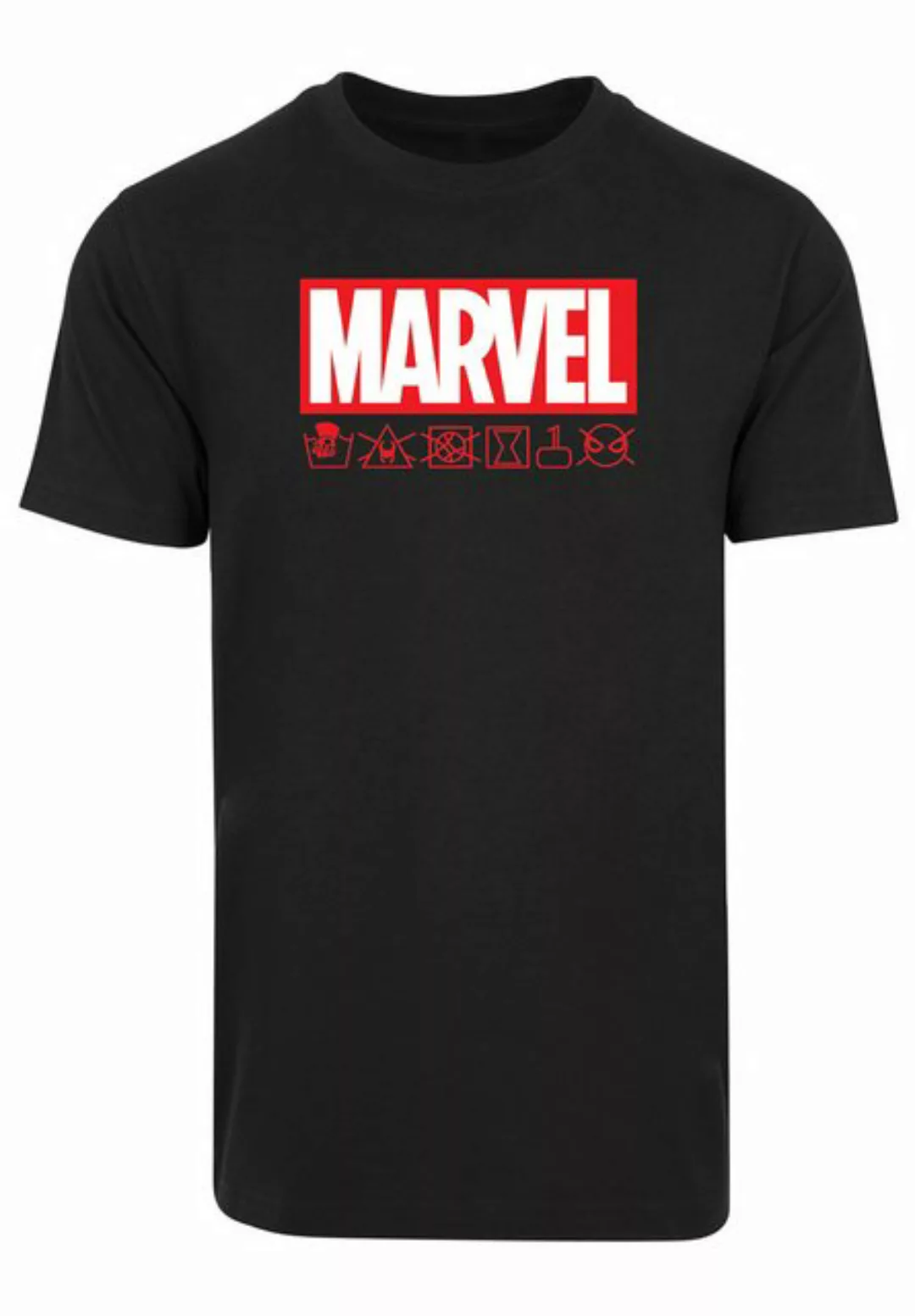 F4NT4STIC T-Shirt Marvel Logo Waschsymbole Print günstig online kaufen